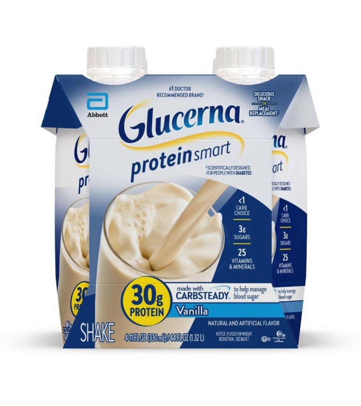 Glucerna Protein Smart Shake, Vanilla, 11 fl.oz. Bottle, 16 Ct.