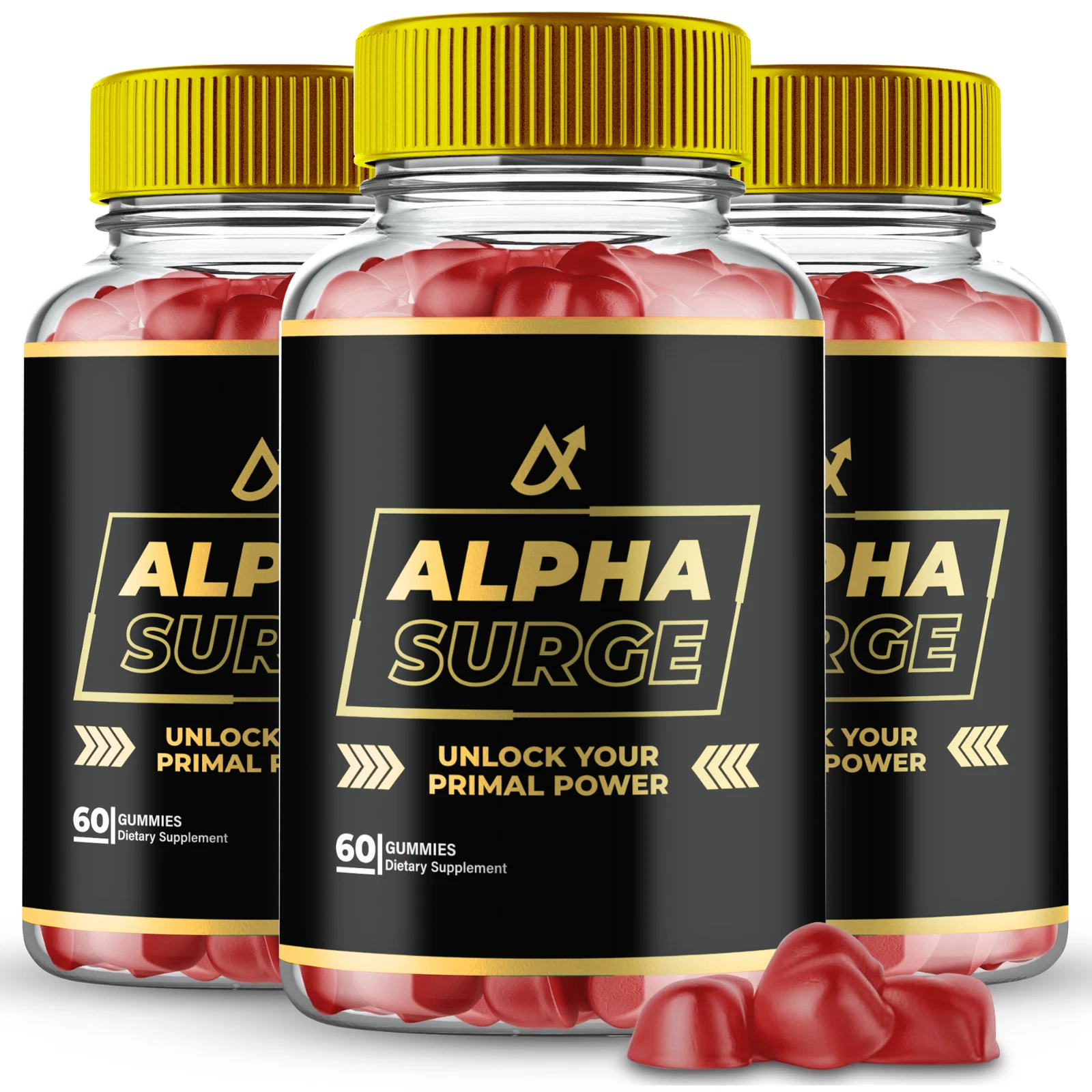 (3 Pack) Alpha Surge Men Gummies, Maximum Strength Male Performance Gummy