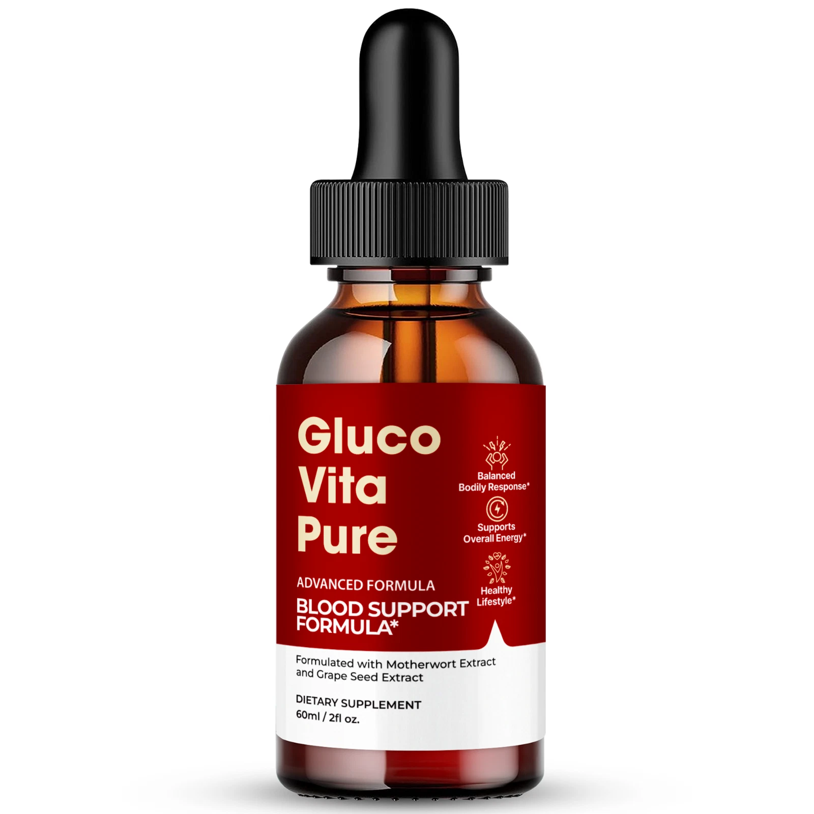 (1 Pack) Gluco Vita Pure Drops, GlucoVita Pure Blood Formula Support Drops