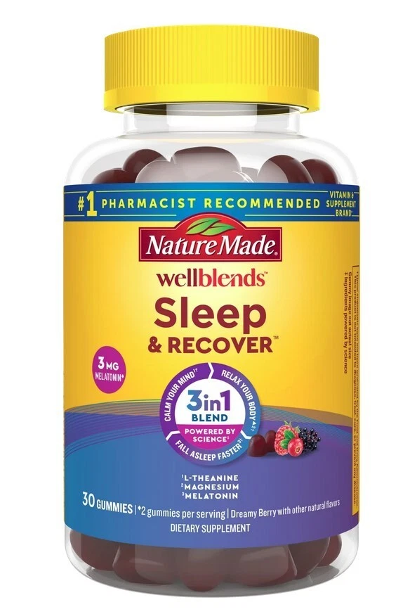 Nature Made Wellblends Sleep and Recover, Sleep Aid with Melatonin - 30 Gummy