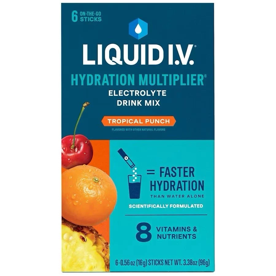 LIQUID I.V. Electrolyte Drink Mix TROPICAL PUNCH 6 Stick Packs Exp. 04/2026