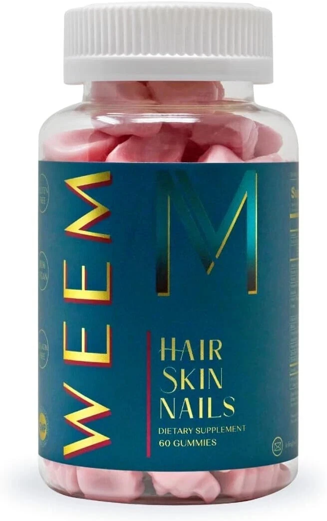 WEEM Hair Skin and Nails Gummies - Supports Healthy Hair - Vegan biotin Vitamins