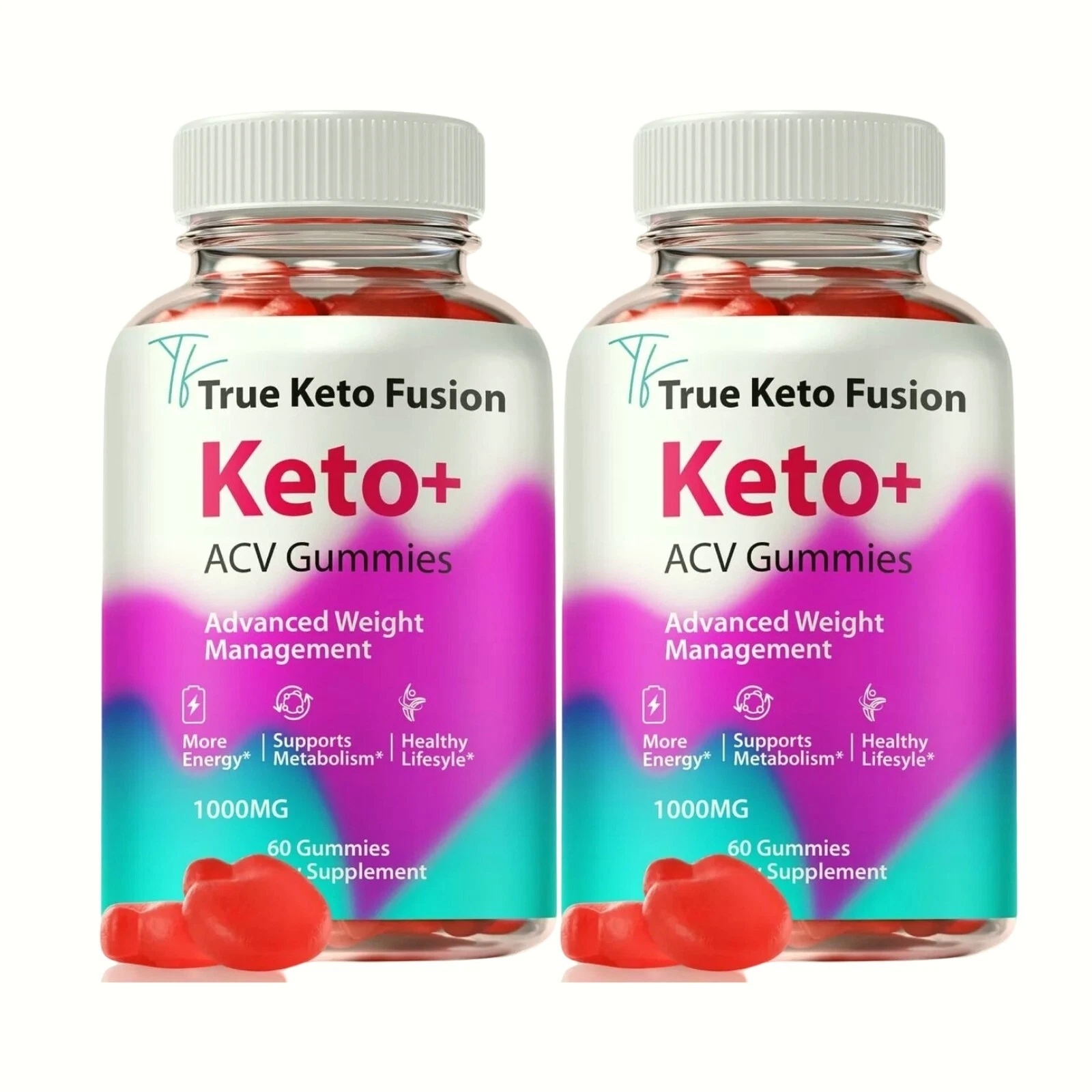 2-Pack True Keto Fusion ACV Gummies, TrueKeto Fusion Keto Gummies (120 Gummies)