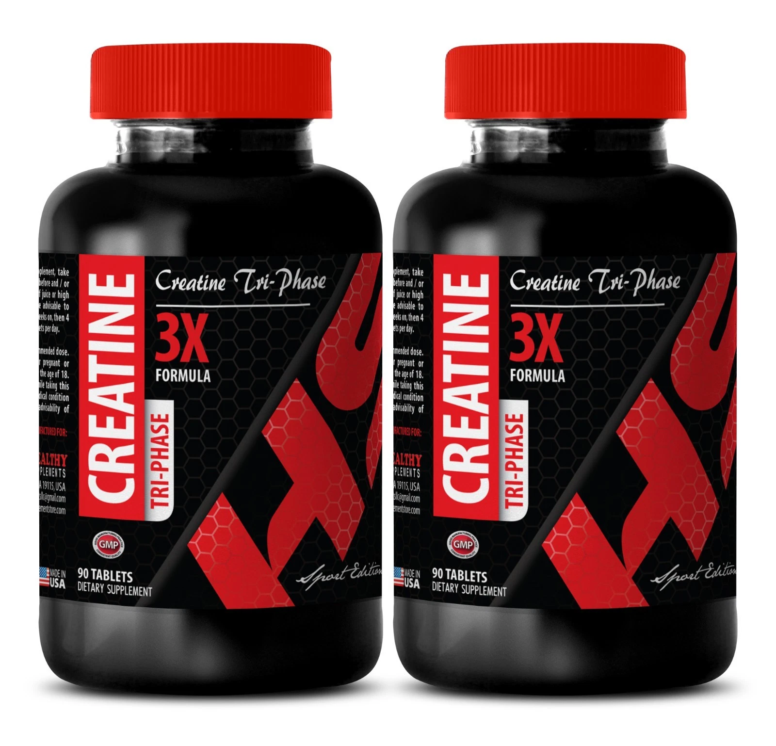 muscle gain pills for men - CREATINE TRI-PHASE - creatine natural - 2 Bottles