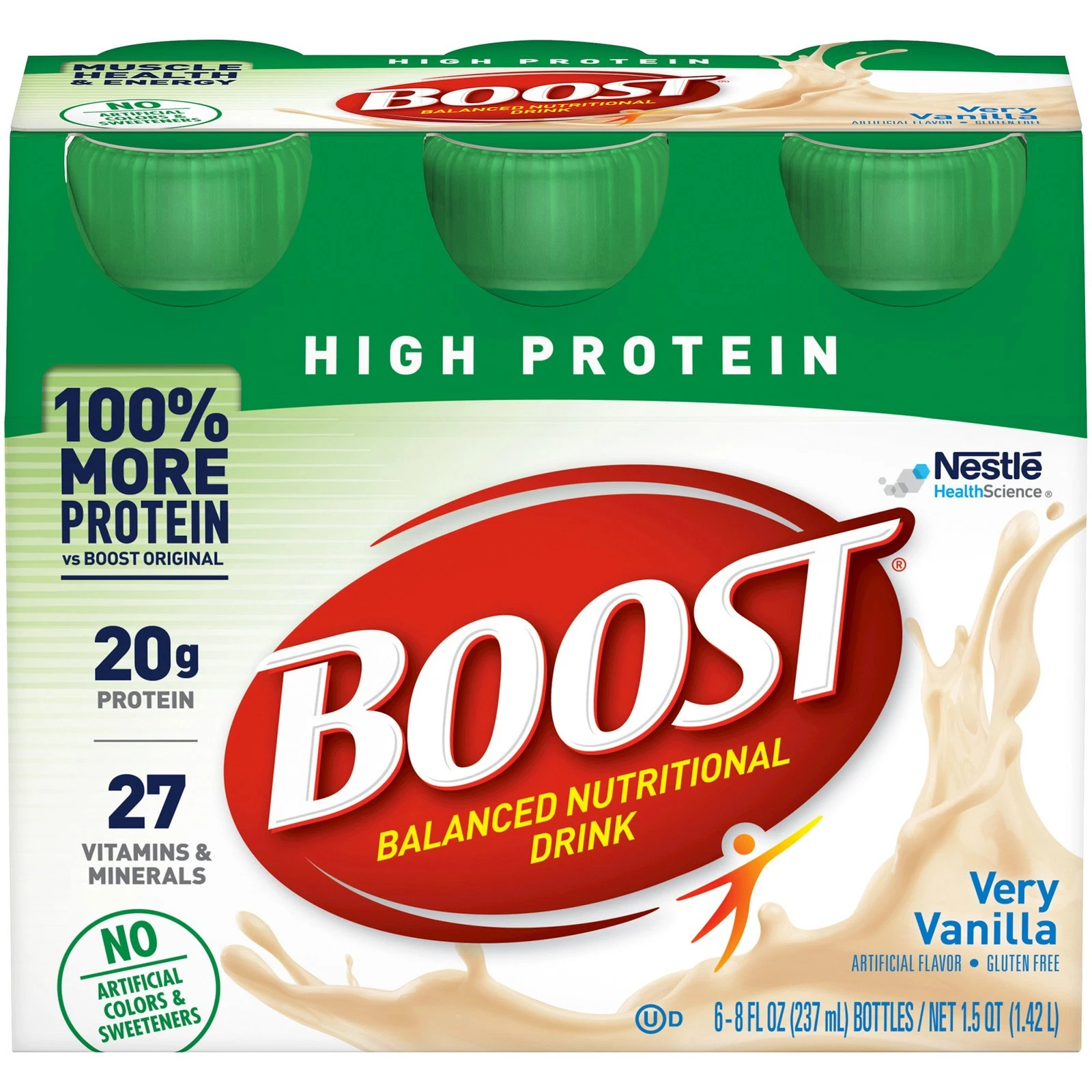 Nestle Boost High Protein Balanced Nutritional Drink Very Vanilla 8 oz 24 Ct