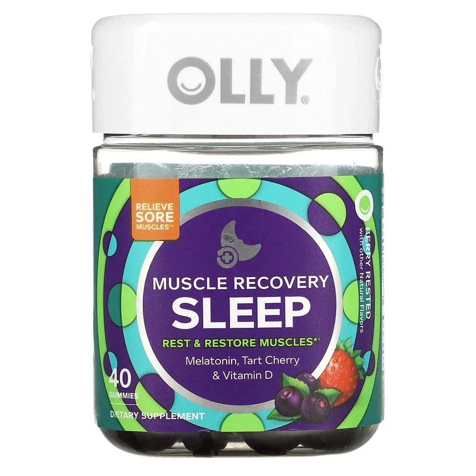 Muscle Recovery Sleep, Berry Rested, 40 Gummies Melatonin Tart Cherry Vitamin D