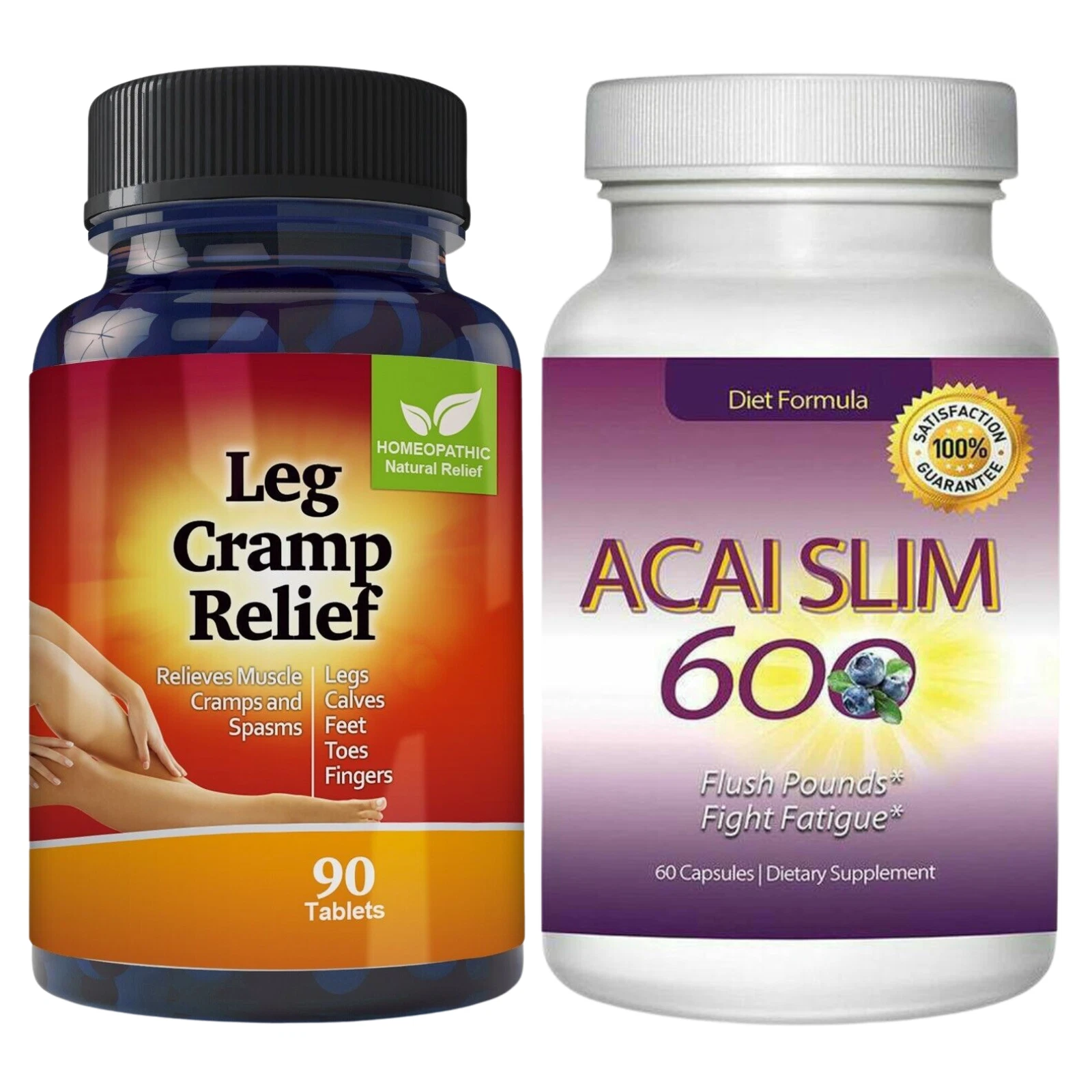 Stop Leg Cramps Relief Spasms 90 Tablets Acai Slim Berry Weight Loss Supplement