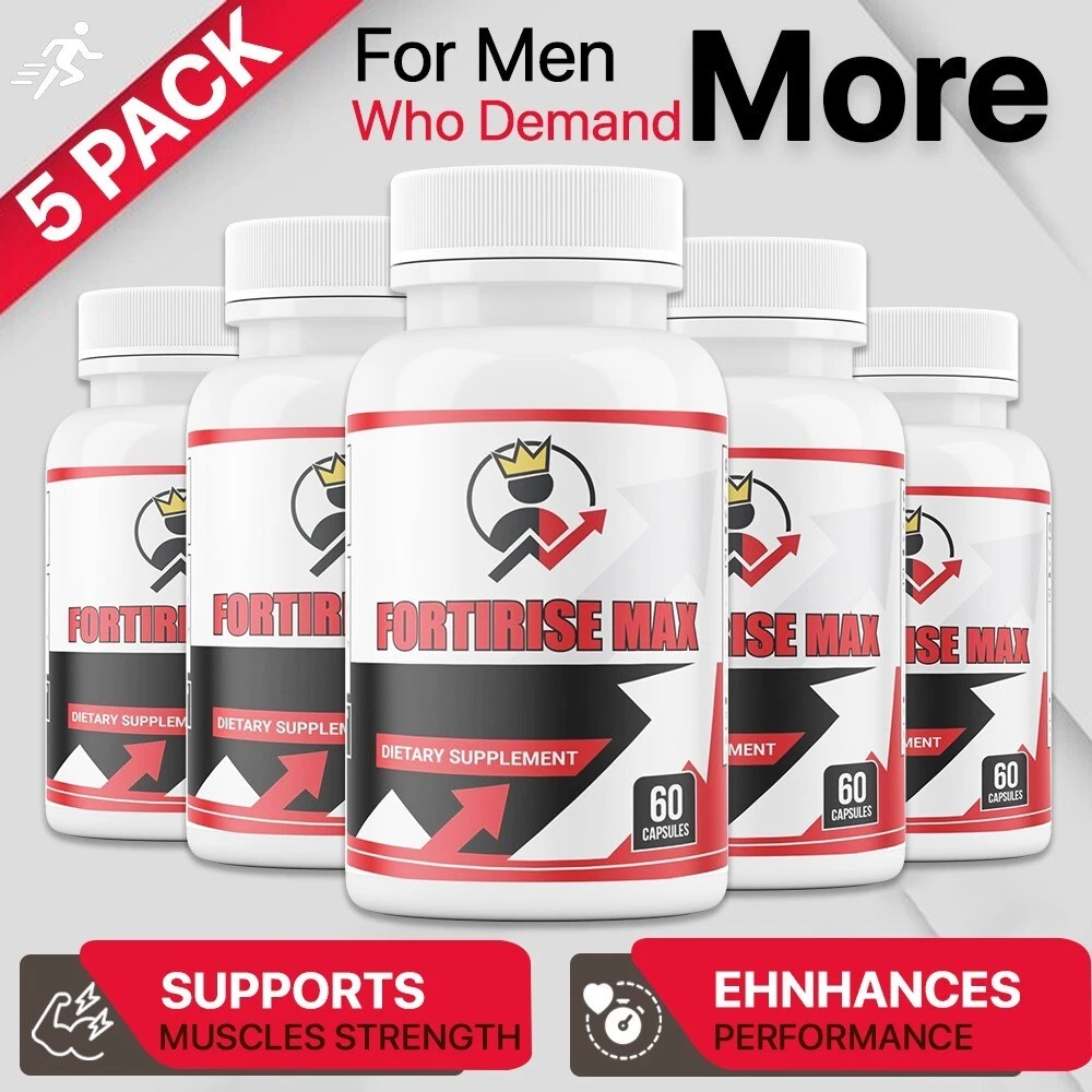 (5 Pack) Fortirise Max Capsules, All Natural for Max Strength (300 Capsules)