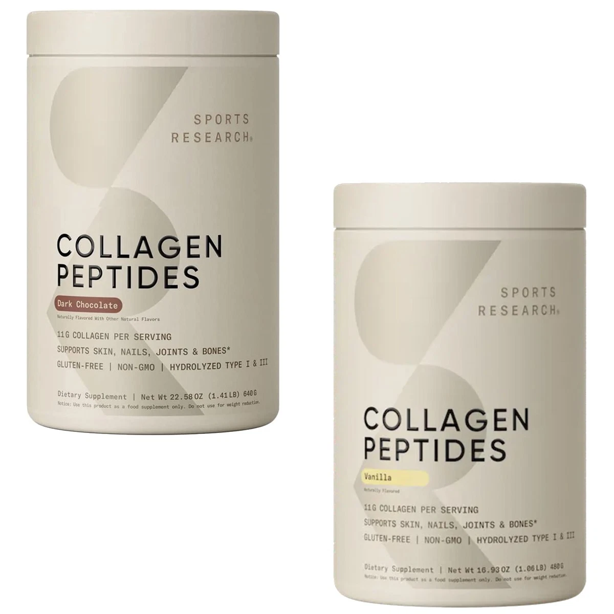 Sports Research Hydrolyzed Collagen Peptides Dietary Supplement - 41 Servings