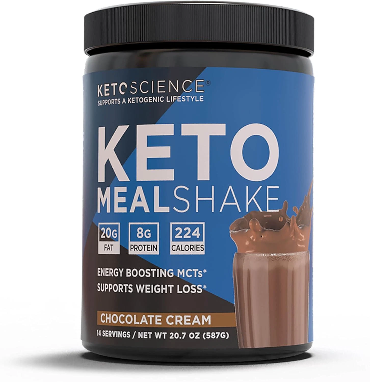 Keto Science Ketogenic Meal Shake Chocolate Dietary Supplement, Rich in MCTs and