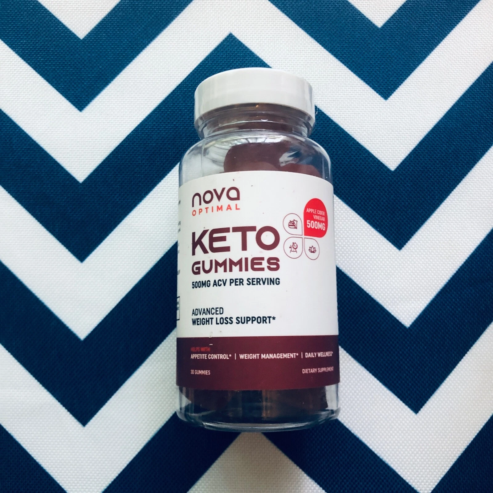 Nova Optimal Keto ACV Gummies 250mg Weight Loss Fat Burner Suppress Appetite x30