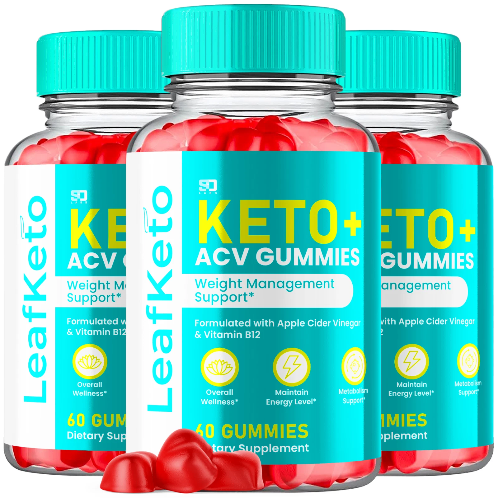Leaf Keto ACV Gummies Supports Weight Management, Energy & Wellness (3 Pack)