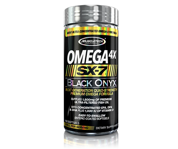 Muscletech - FISH OIL Omega 4X SX-7 Black Onyx - 100 Softgels **FREE SHIPPING**