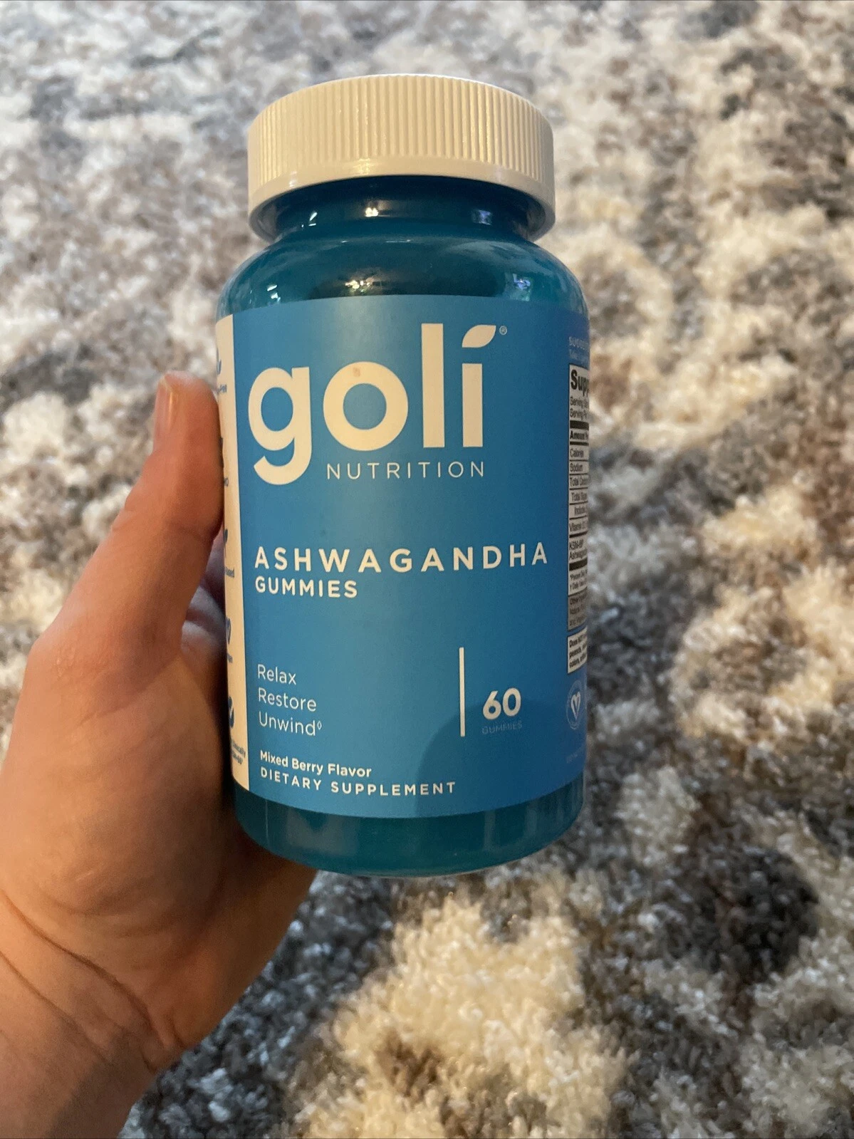 Goli Nutrition Ashwagandha Gummies Mixed Berry 60 Count Gummies-