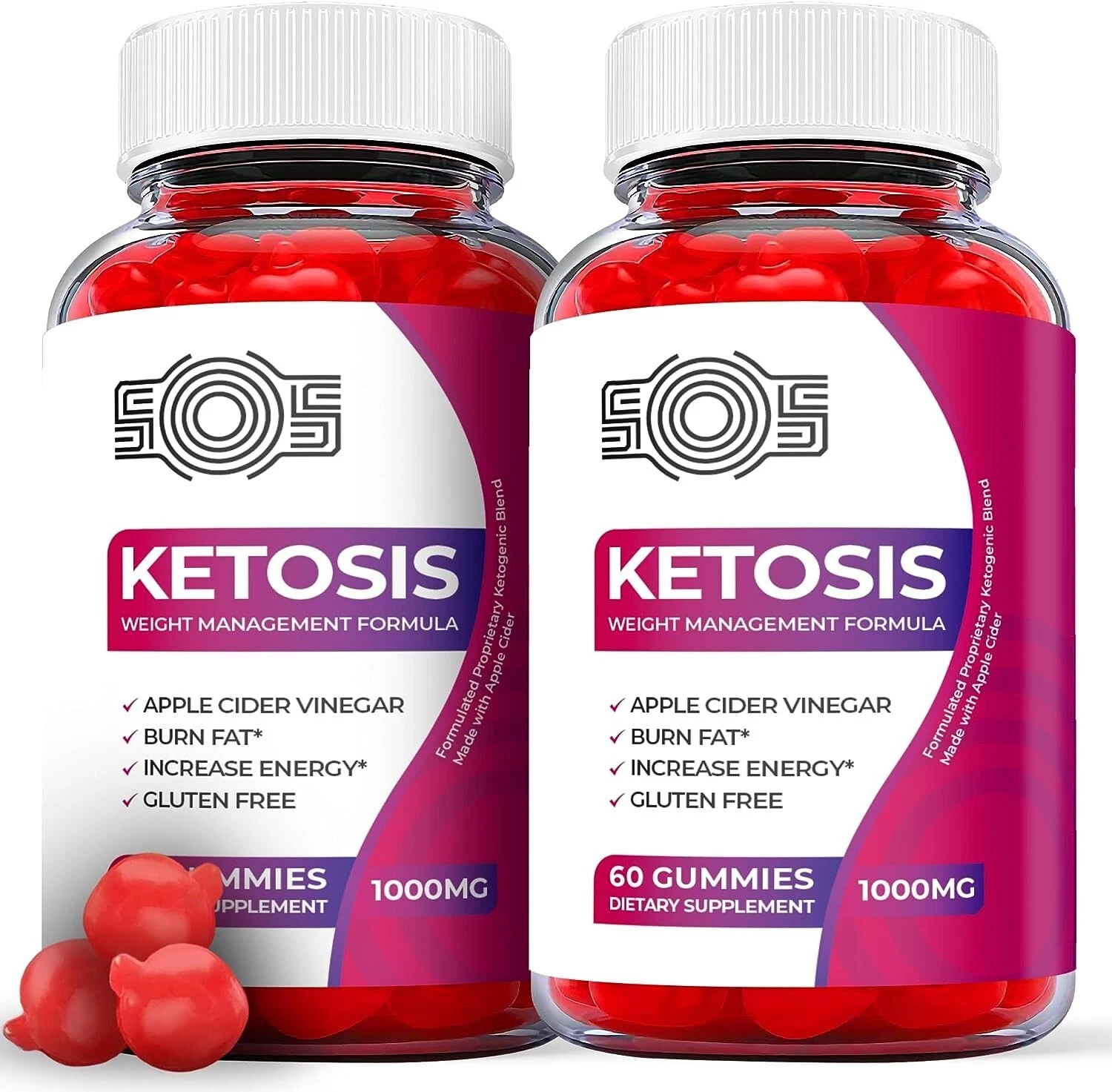 SOS Ketosis Keto Gummies - SOS Ketosis ACV Gummies For Weight Loss (2 Pack)