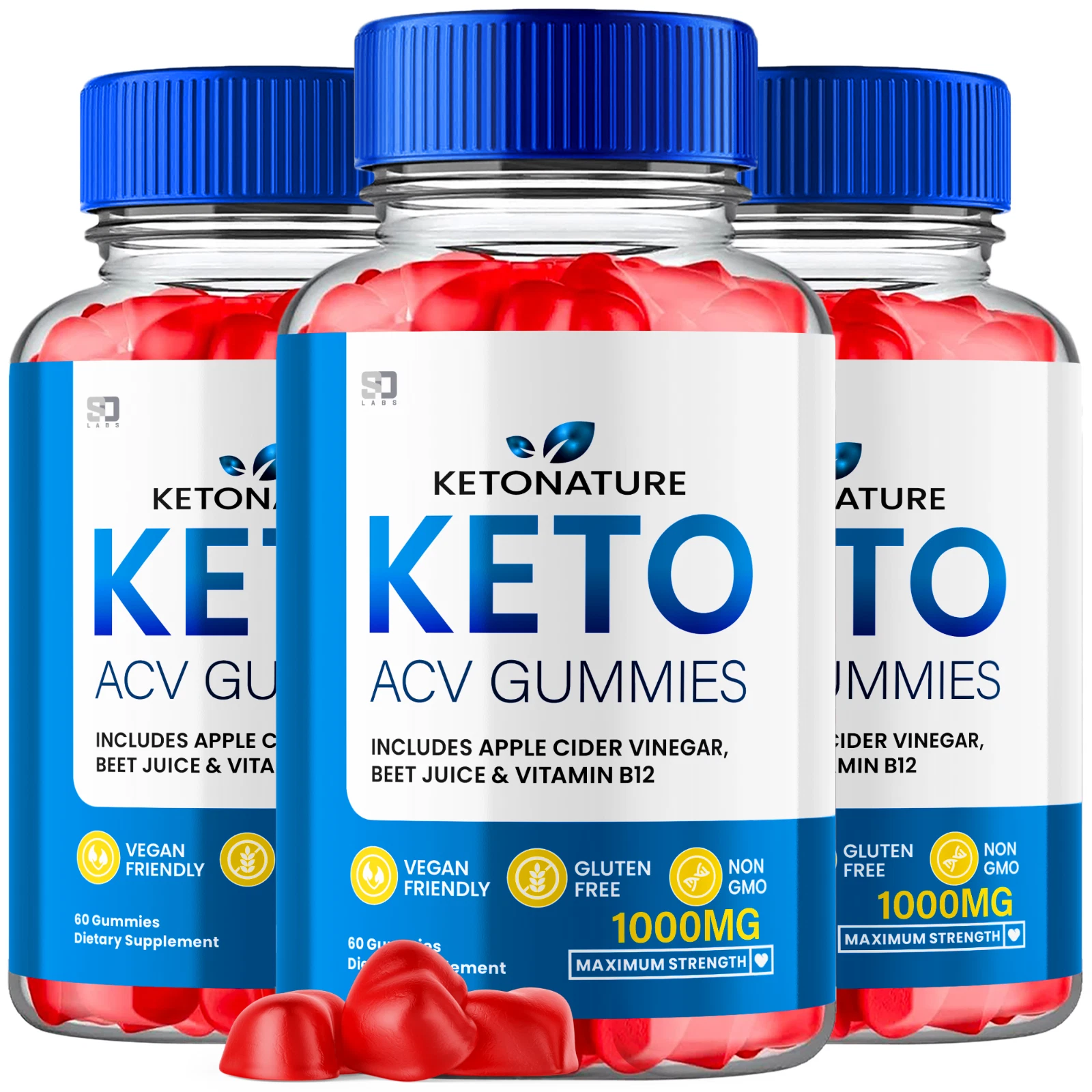 (3 Pack) Keto Nature Keto ACV Gummies - For Weight Management & Healthy Body