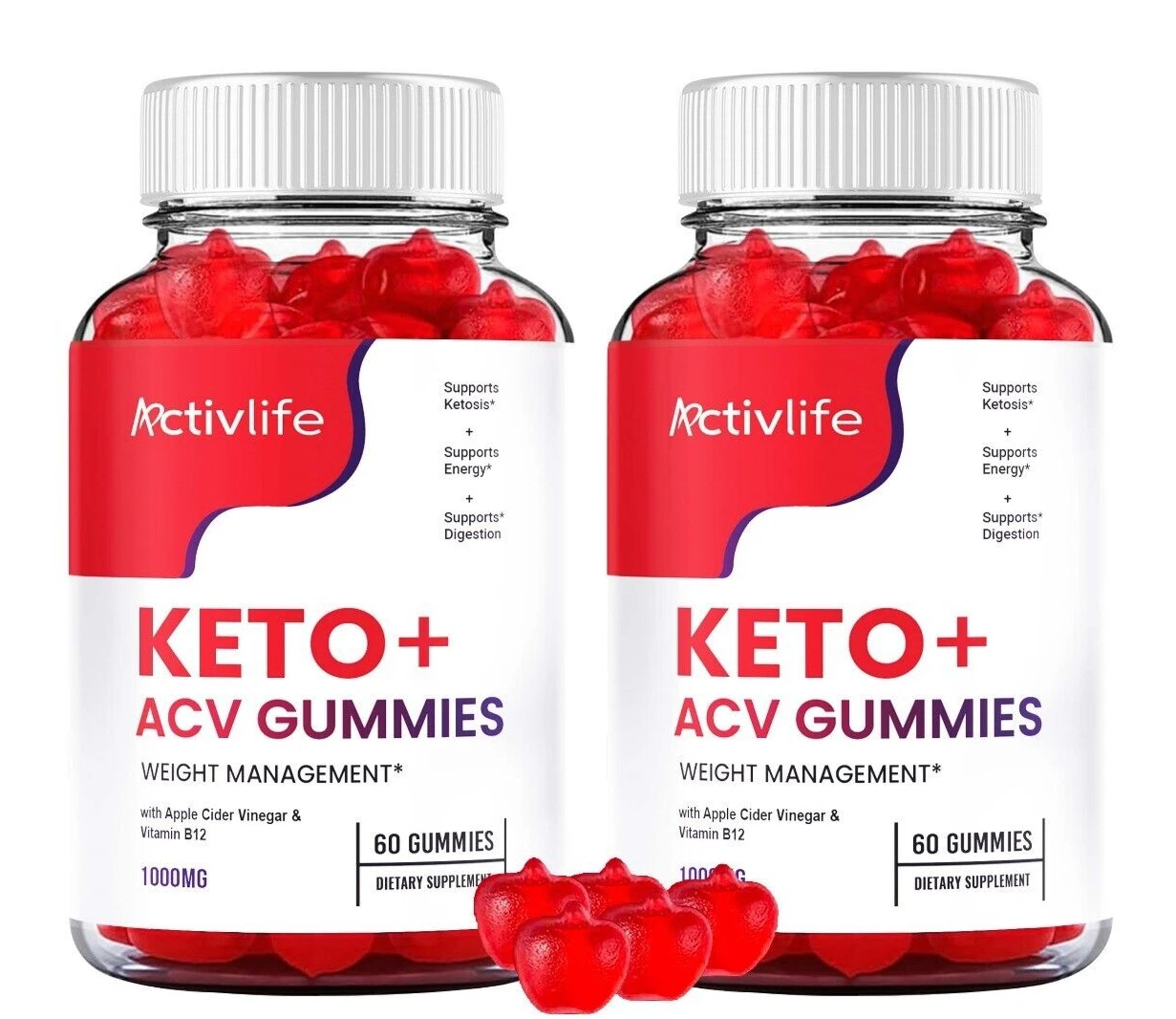 (2 Pack) ActivLife ACV Keto Gummies to Boost Weight Loss & Amplify Energy Levels