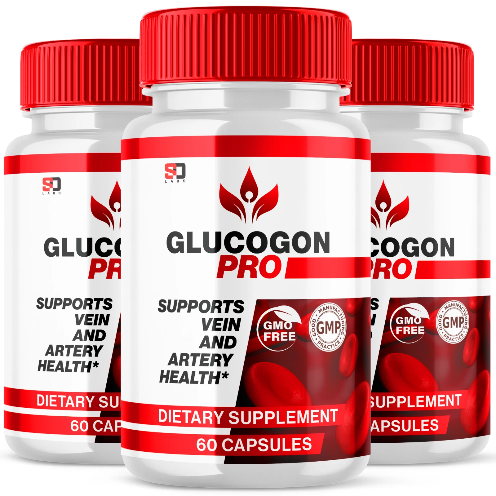 (3 Pack) Glucogon Pro Pills, Advanced Blood Sugar & Heart Health Support Formula