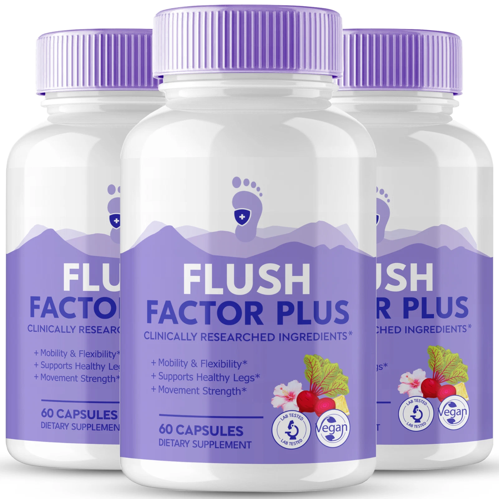 (3 Pack) Flush Factor Plus Capsules for Digestive Health & Weight Management