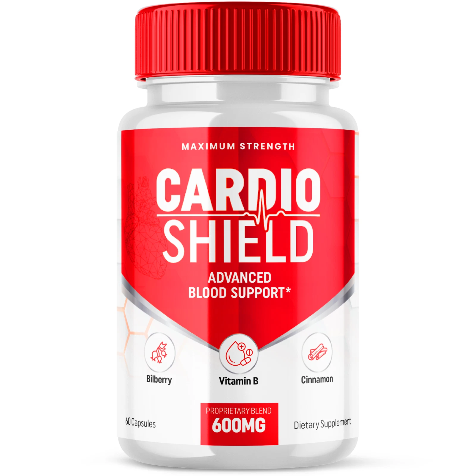 Cardio Shield támogató tabletták Fejlett glikogén Max támogatás kiegészítés 60 kapszula