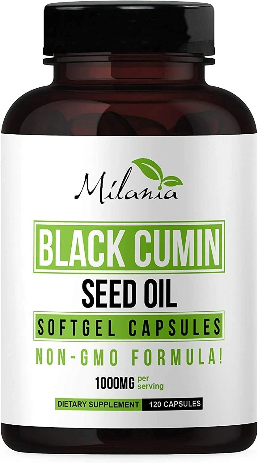 Premium Black Seed Oil Capsules 120 Softgels Nigella Sativa Black Cumin Seed Oil