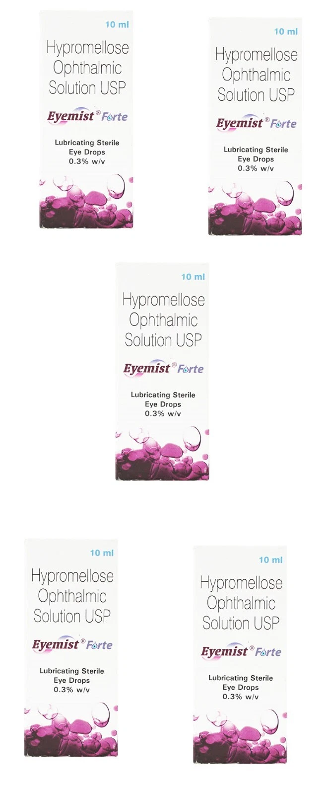 Eyemist Forte Eye Drops 10ml | Pack of 5 | Dry Eye Relief | Exp: 01/2026 |