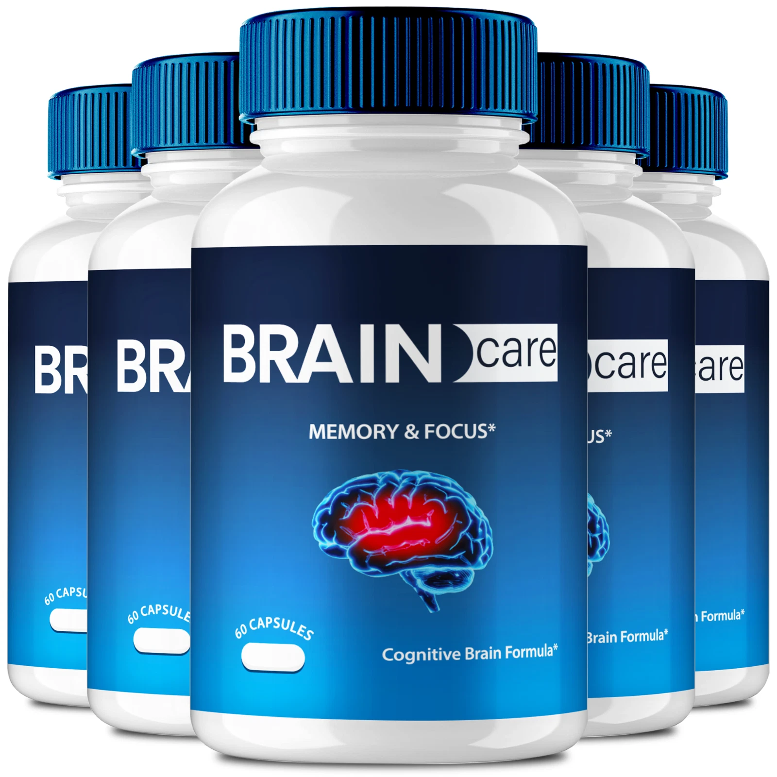 (5 Pack) Brain Care for Memory & Focus Capsules, Advanced Nerve Health Support