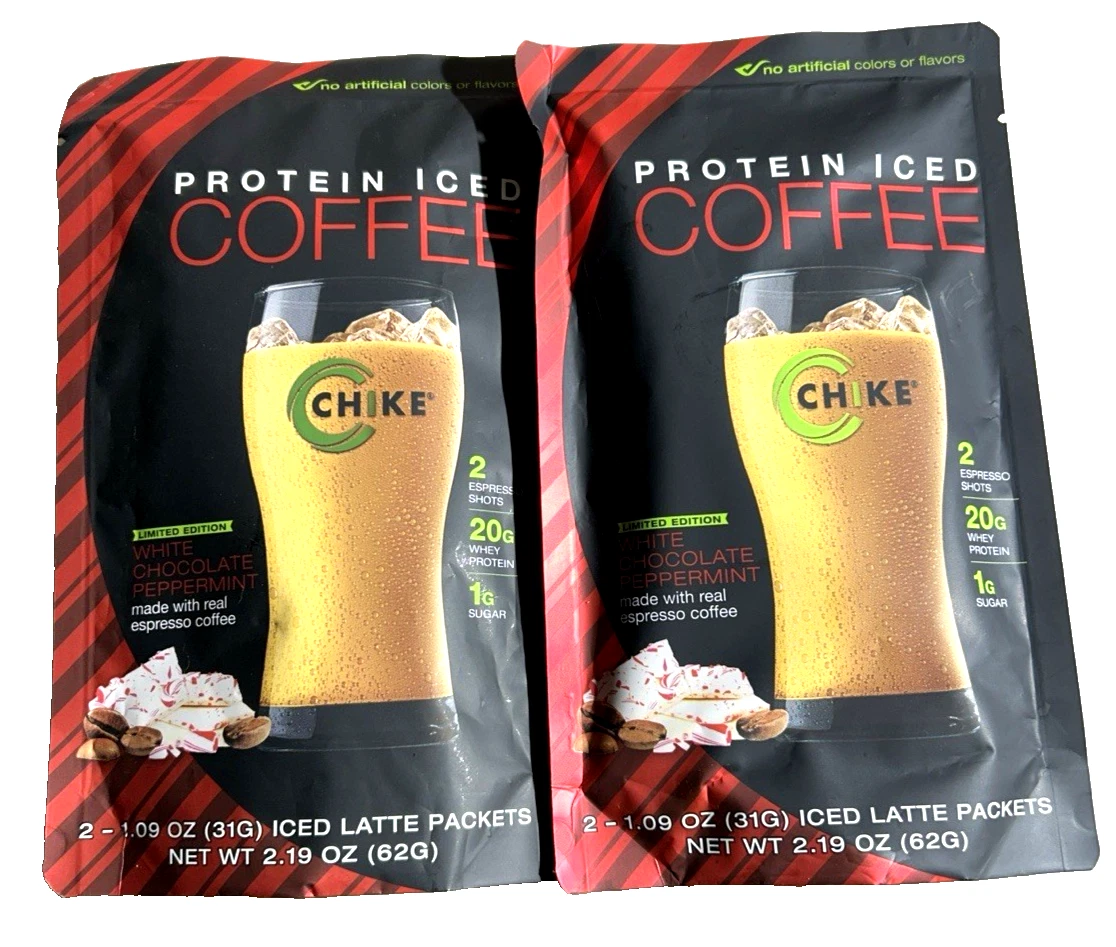Chike Protein White Chocolate Peppermint Iced Coffee 2.19 oz ( 2 Pack )