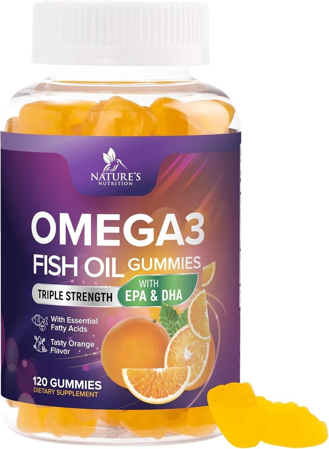 Omega-3 Gummies, Fish Oil Gummies for Adults & Kids, Omega-3 Gummy Vitamins, EPA
