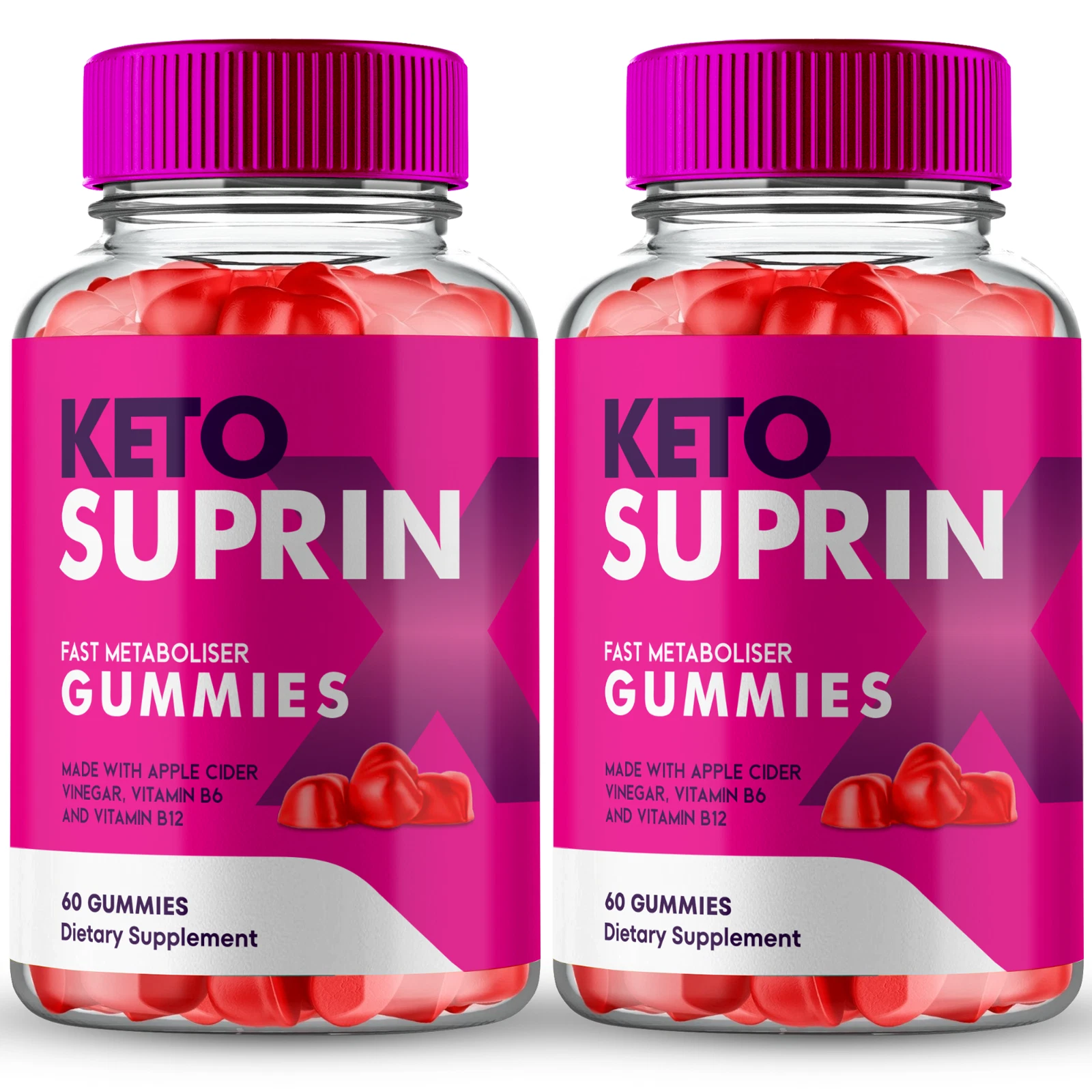 (2 Pack) Keto Suprin Gummies, KetoSuprin ACV Gummies Weight Loss and Fat Burn