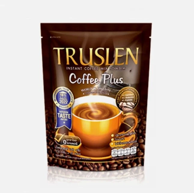 Truslen Instant Coffee Mix Plus No Sugar Diet Low Fat Weight Control 15 Sachets