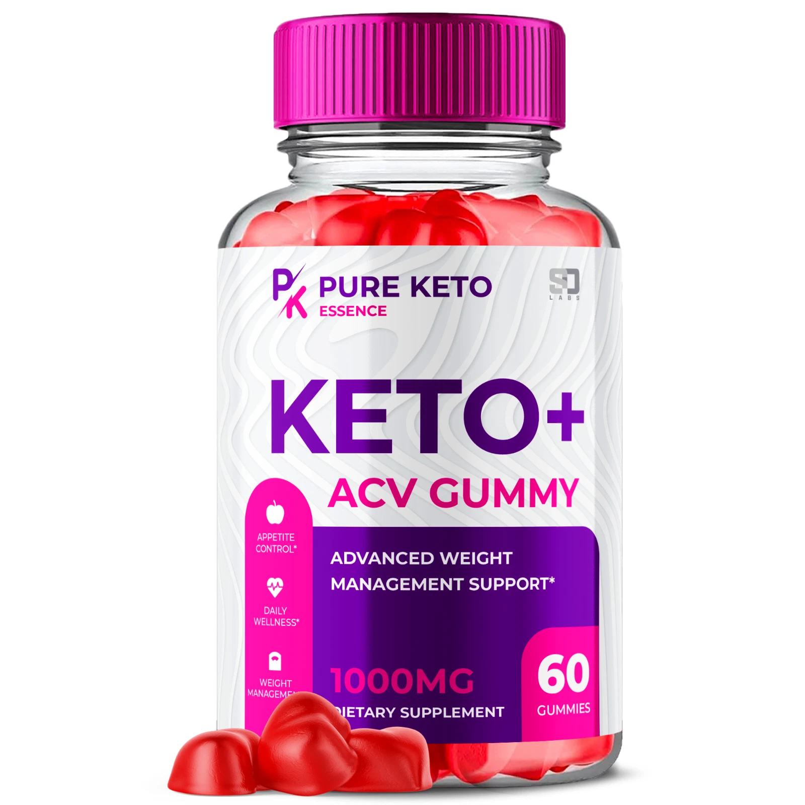Pure Keto Essence Gummies - Keto ACV Gummies For Balanced Lifestyle - 60 Gums