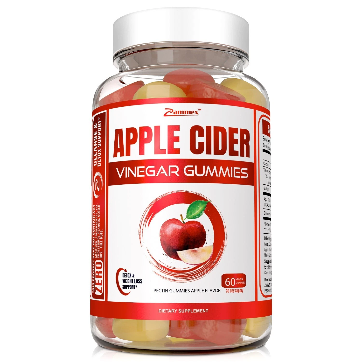 Apple Cider Vinegar 500mg, 60 Gummies For Weight Loss Helps to Boosts