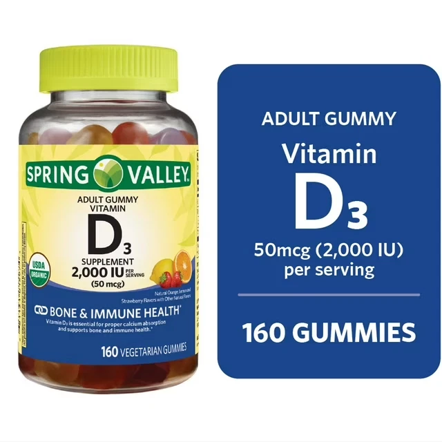 Vegetarian Vitamin D3 By Spring Valley/ bone & immune, 2000 IU,160 gummies 50mcg