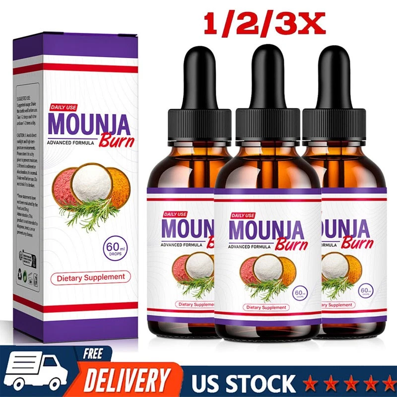 1/2/3X Mounja Burn Drops MounjaBurn Max Strength Dietary Supplement Weight Loss