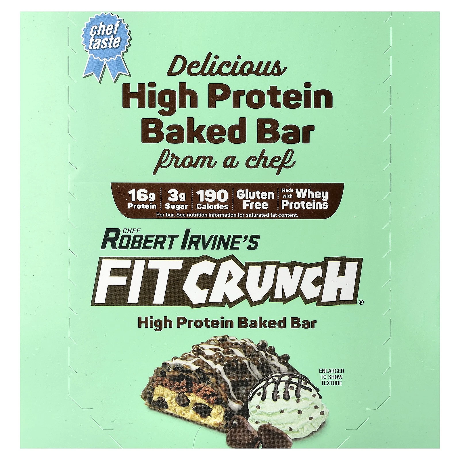 High Protein Baked Bar, Mint Chocolate Chip, 9 Bars, 1.62 oz (46 g) Each