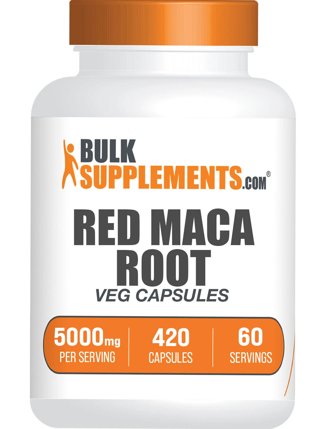 BulkSupplements Red Maca Root 420 Vegan Capsules - 5000mg Per Serving