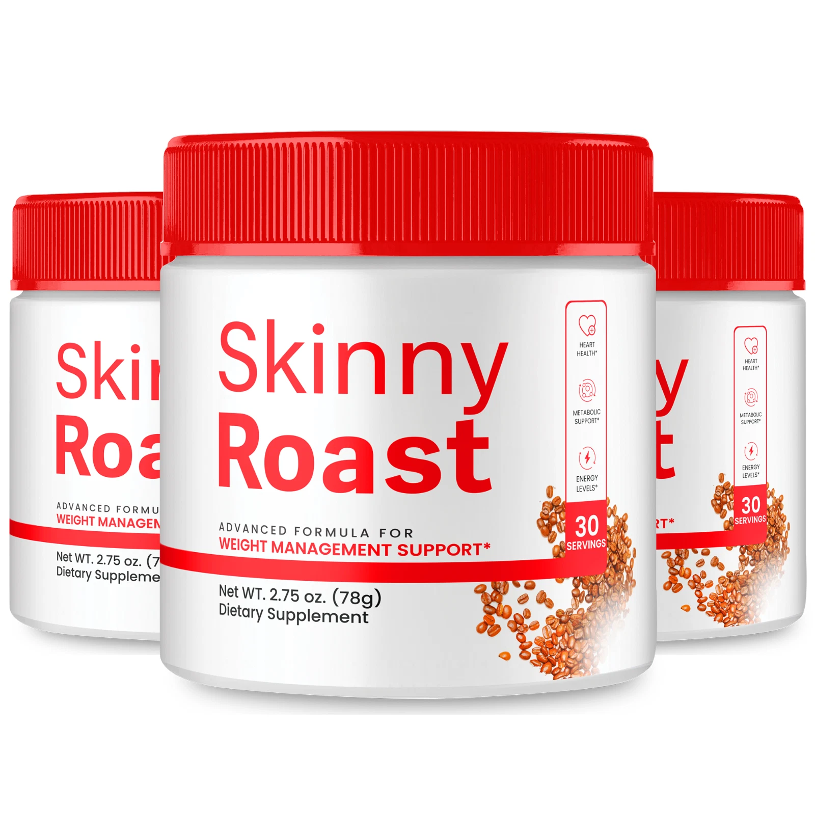 (3 Pack) Skinny Roast Advanced Weight Loss Powder for Energy & Fat Burning
