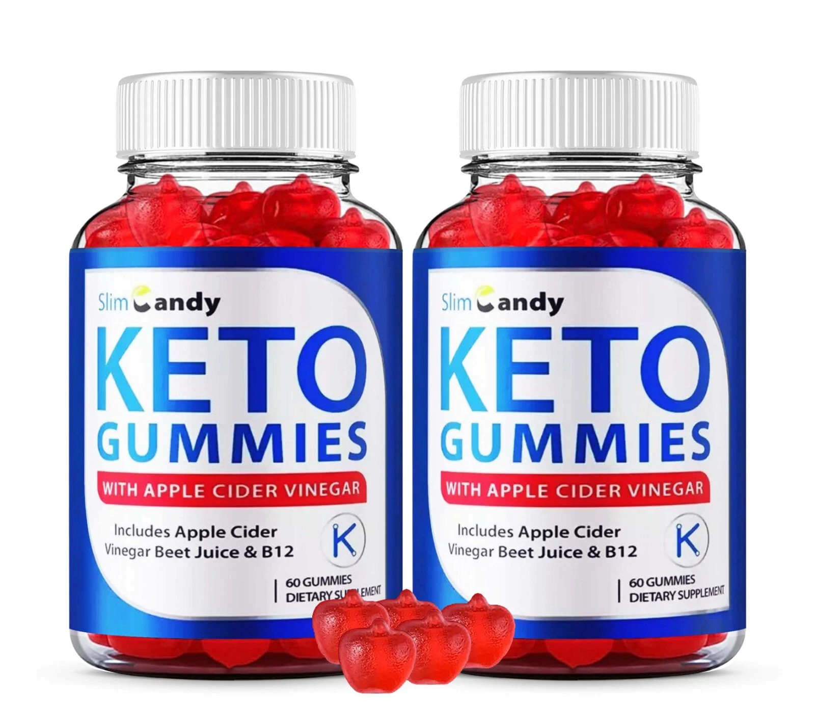 SlimCandy Keto ACV Gummies Vitamin B12 Dietary Supplement (120 Gummies) 2-Pack