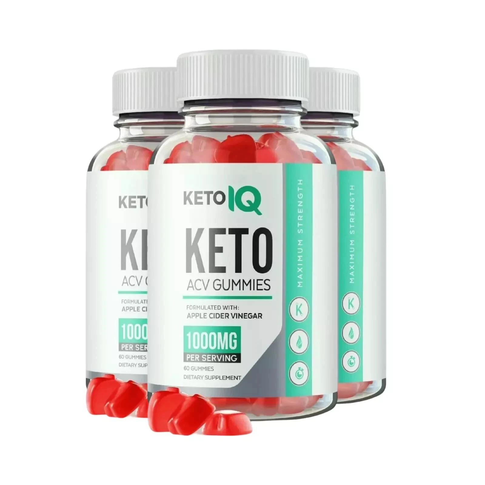 3-Pack Keto IQ Gummies, Keto IQ Keto ACV Weight Loss Supplement (180 Gummies)