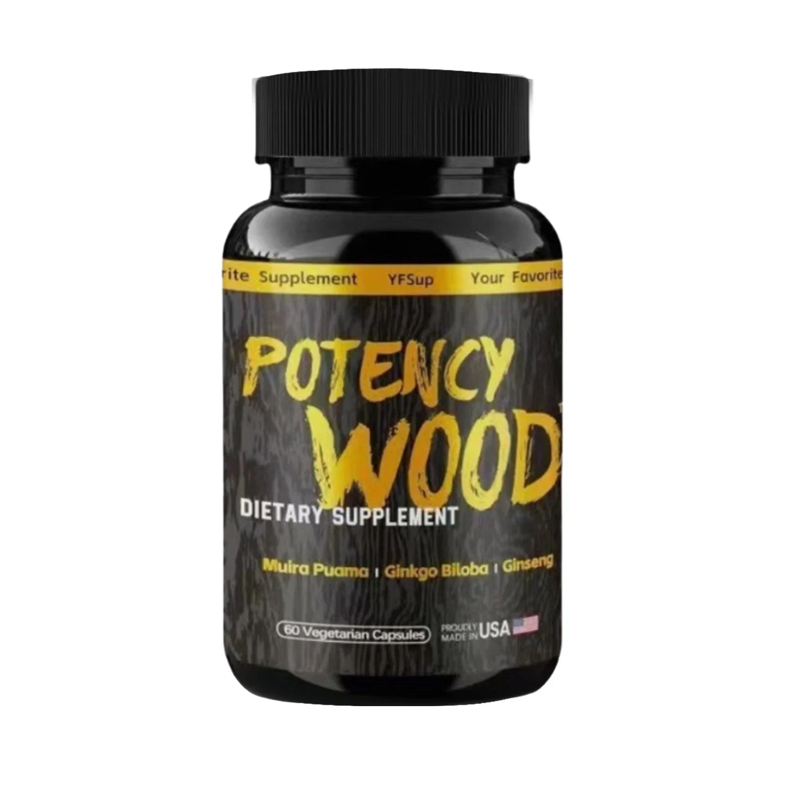 Potency Wood Ginseng Ashwagandha Ginkgo Tribulus | Herbal Supplements | 60 Capsu