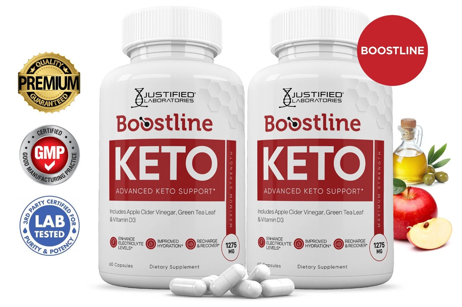 Boostline Keto ACV Pills 1275 MG Stronger Than Gummies Keto Support 2 Bottles