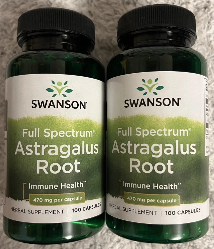Swanson Astragalus Root 470 mg 2X 100 Caps Energy Boost Immune System