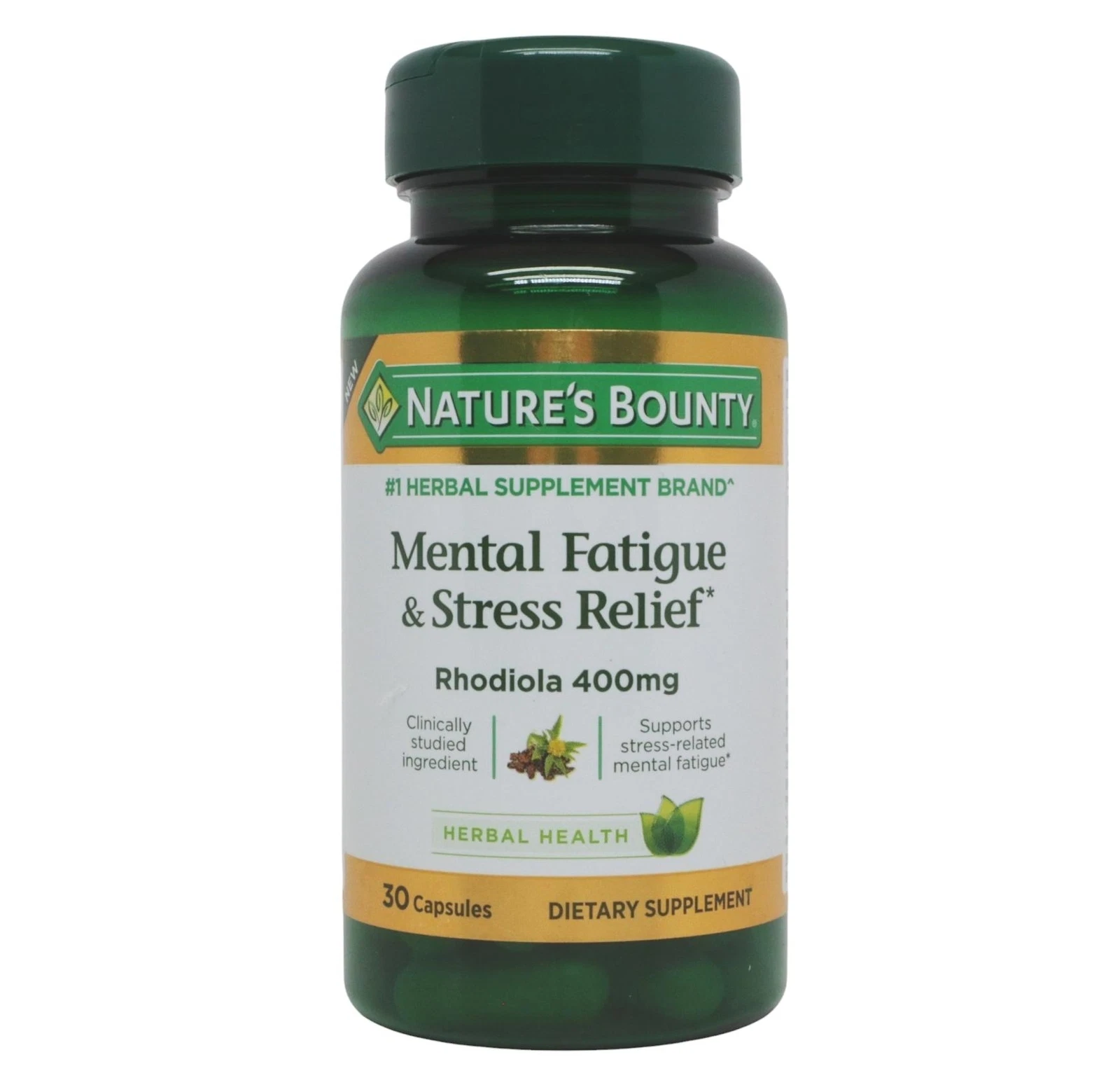 Nature's Bounty Mental Fatigue & Stress Relief Rhodiola 400mg Herbal Health 30ct