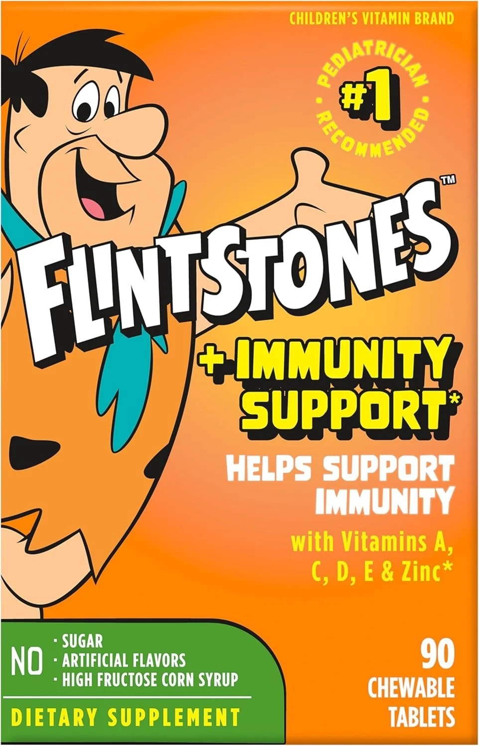 3 Pack Flintstones Immunity Children's Multivitamin Chewable Tablets 90 EA