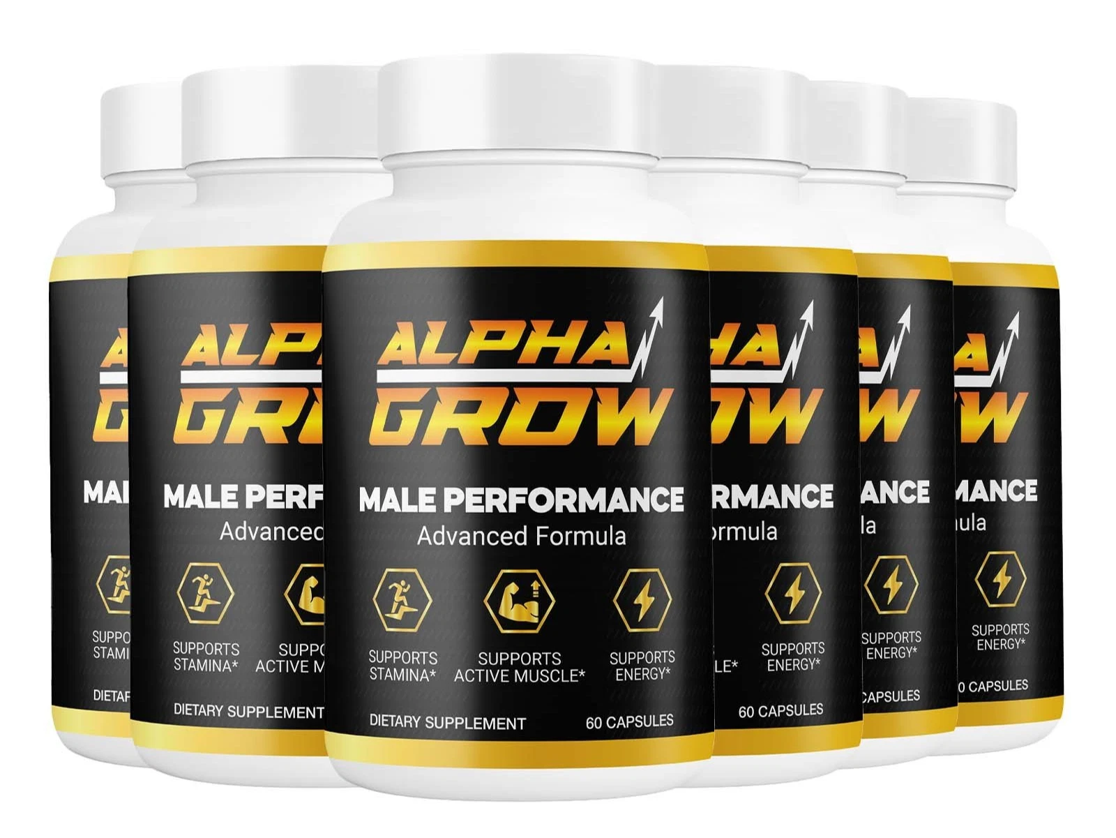 (6 Pack) Alpha Grow Male Performance Capsules, AlphaGrow Energy (360 Capsules)