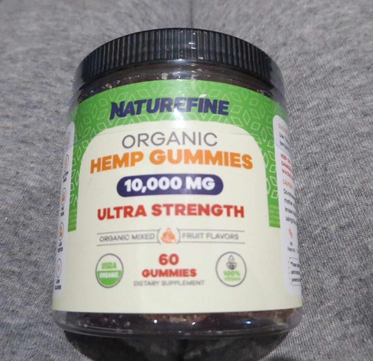 Naturefine org Gummies 10,000mg ultra stgth 60 count new/ exp. 02/24
