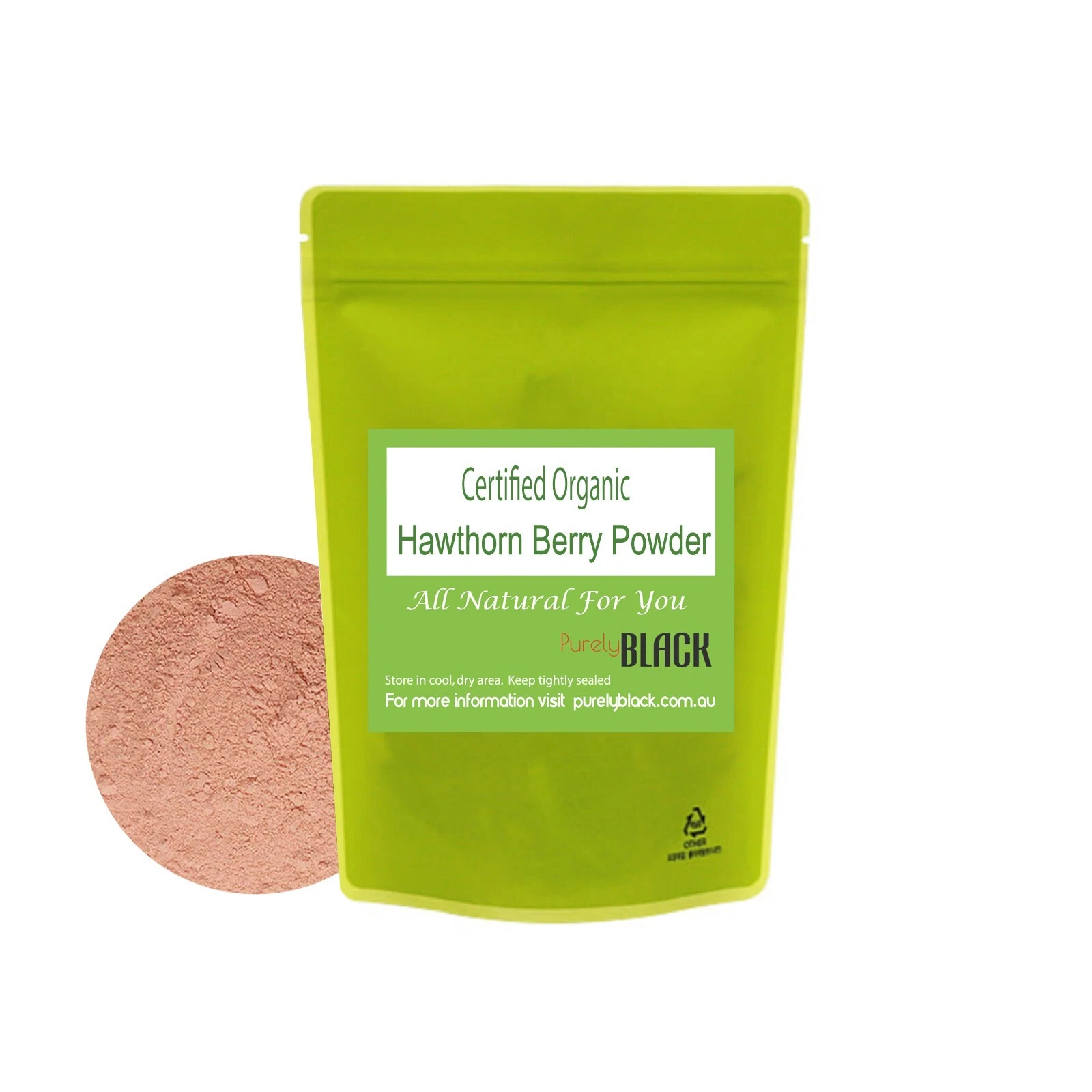Certified Organic Hawthorn Berry Powder. Dried Berries Fruit Herb Herbal Tea