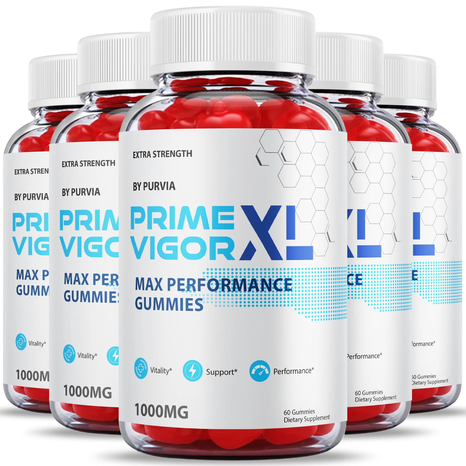 (5 Pack) Prime Vigor XL Gummies for Men Extra Strength Formula Wellness Support