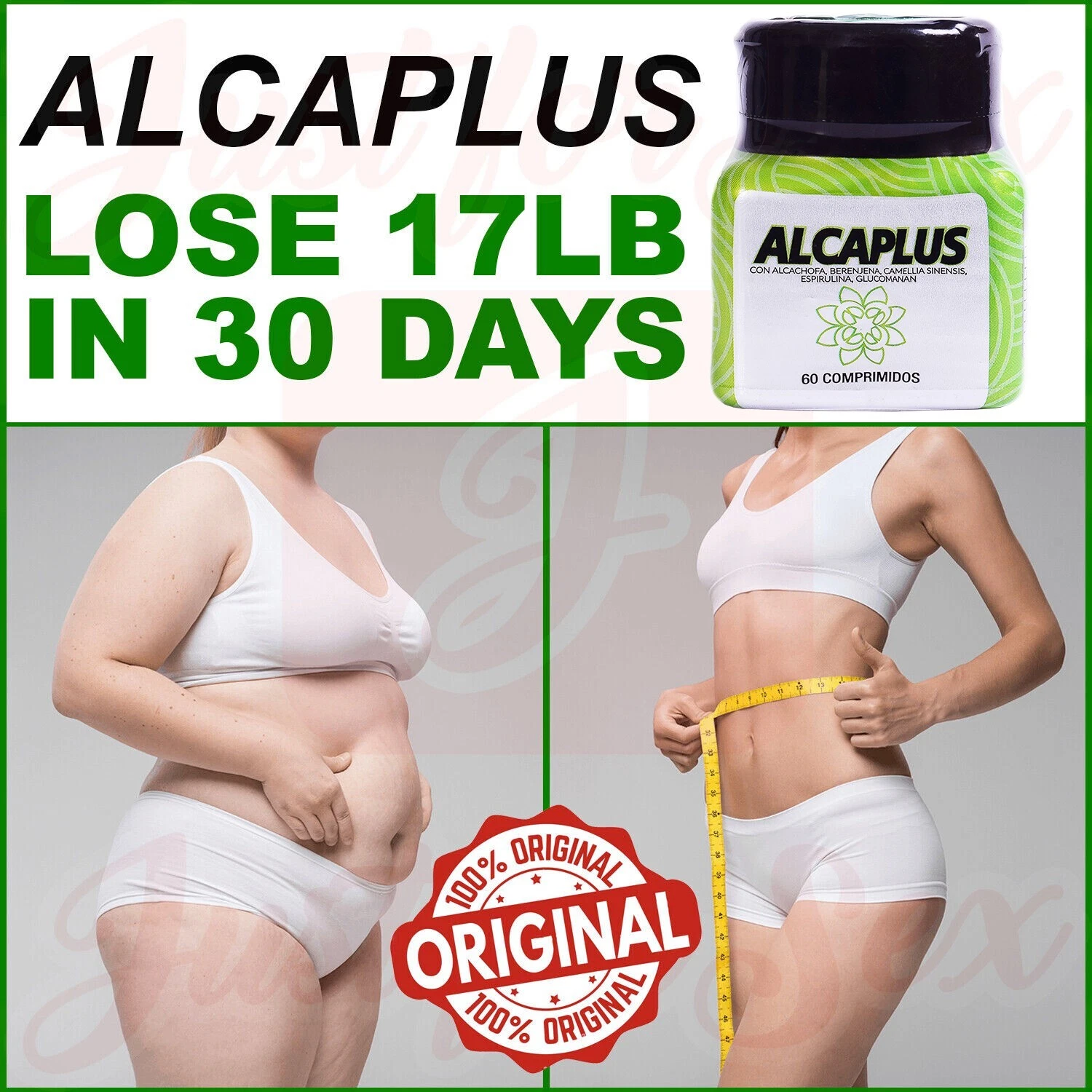 Alcaplus Naturally Weight Loss Tablets Fat Burner Pills Unisex Slim 60 Tablets